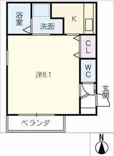 ユーフォニー日比野【1階】の間取り