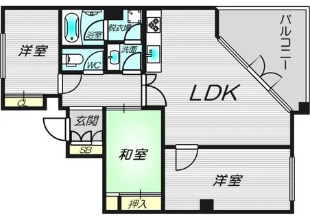シオンズガーデン花川【2階】の間取り