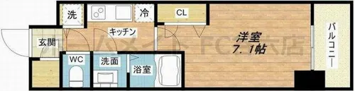 プランドール北浜【2階】の間取り