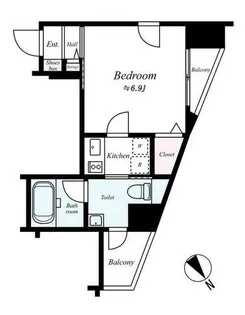 クレストコート二条城北【4階】の間取り