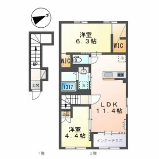 仮)港区東茶屋新築アパート【2階】の間取り