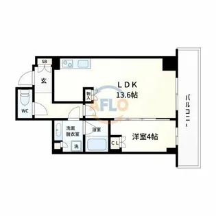 ローレルタワー堺筋本町【5階】の間取り