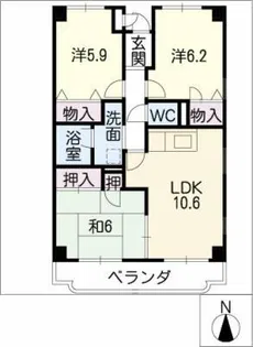 パークハウス瑞鳳【1階】の間取り