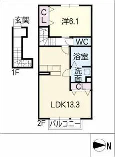 ヴィレッタ【2階】の間取り