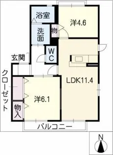ベル・フラワーA棟【1階】の間取り