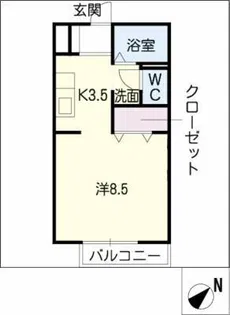 ヴィラ長久手2【1階】の間取り