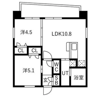プレスタイル箱崎ステーション【8階】の間取り