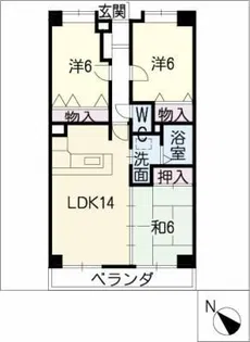 パークステイツ滝の水【3階】の間取り