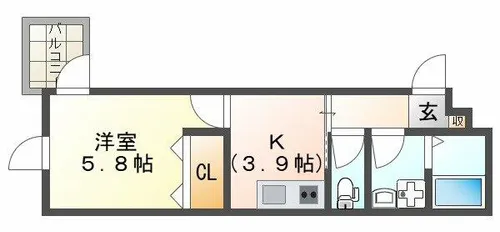 アリビア大観町【4階】の間取り