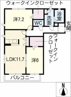 羽根山ヒルズA棟【2階】の間取り