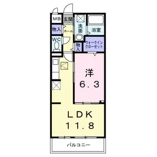 メゾンルミネ若松【1階】の間取り