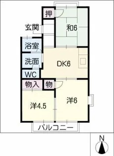 みどりハイツいわた【1階】の間取り