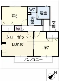 ルミエール水広下A棟【2階】の間取り