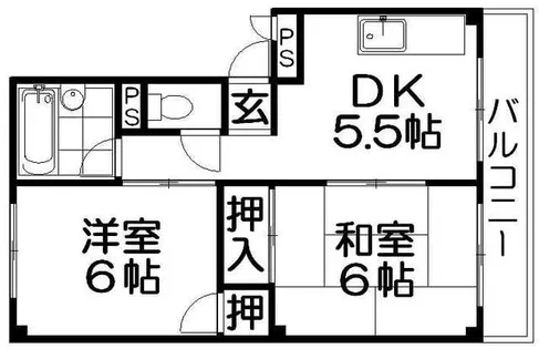 第一パークサイドハイツ【3階】の間取り