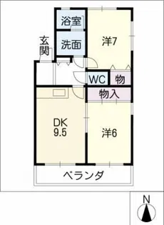 ウィンドウズ香呑【2階】の間取り