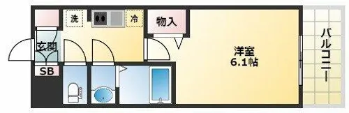 1Kの間取り画像