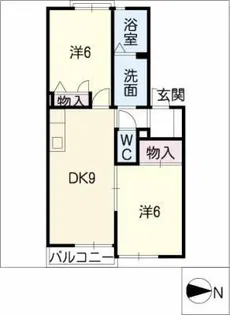 エバーグリーン【1階】の間取り