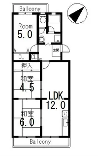 チュリス石山【3階】の間取り