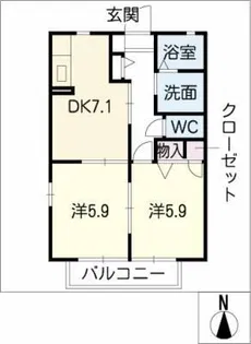 サニーヒル永和 D棟【1階】の間取り