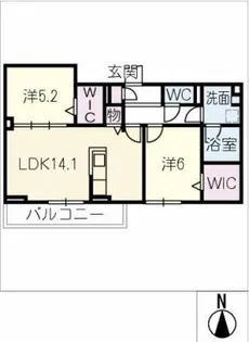 モンリジェール円山【1階】の間取り
