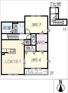 Charme B棟【2階】の間取り