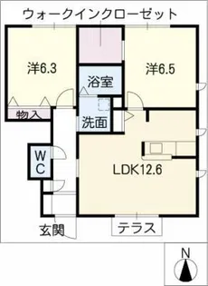 ヴィラージュ守山B棟【1階】の間取り