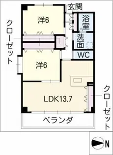 ノーステラス庄内通【3階】の間取り