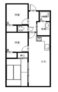 グローバル高田【3階】の間取り