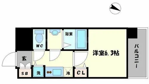 アドバンス大阪ドーム前アヴェニール【3階】の間取り