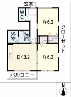 プレシャスコート【1階】の間取り