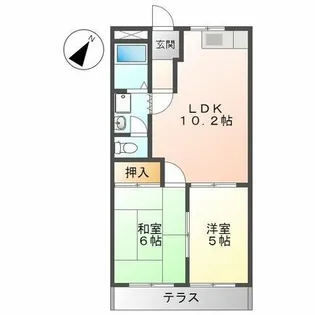 エルモリカワ【0102号室】の間取り