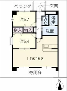 リトルリバーD棟【1階】の間取り