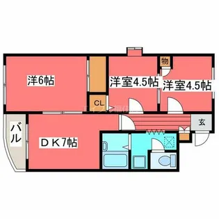 クレインパレス平岸【612号室】の間取り