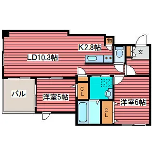 ピアツァルナ月寒中央【2階】の間取り