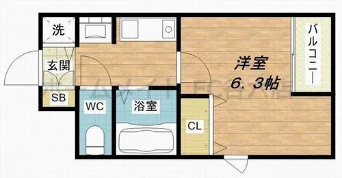 グローディア天満橋【6階】の間取り