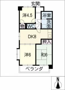 グランドール藤ヶ丘東【4階】の間取り
