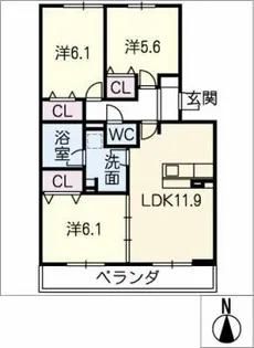 エレンシア【2階】の間取り