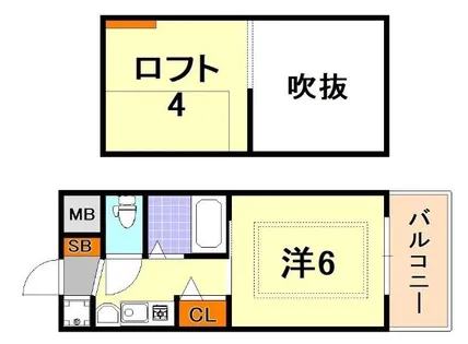 エステムコート三宮駅前ラ・ドゥー【6階】の間取り