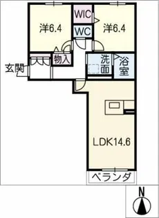ヴィラコート檀溪【1階】の間取り