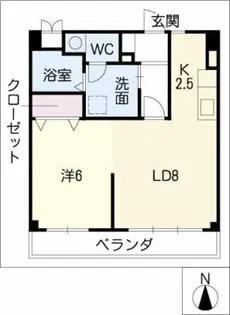 クオリテ山手通【1階】の間取り