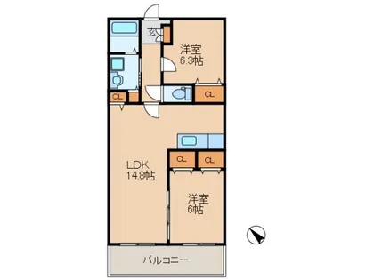 センチュリー大野城駅前【503号室】の間取り