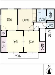 フレグランスヒガシワキ【2階】の間取り