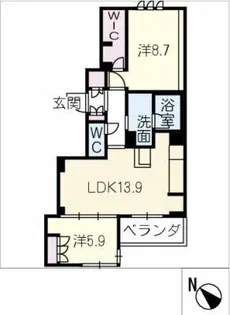 ヒュッゲ桜花【3階】の間取り