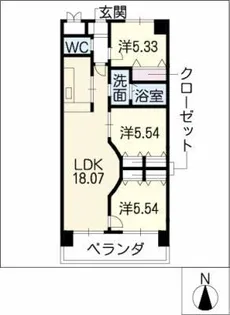 ツインヒルズ【2階】の間取り