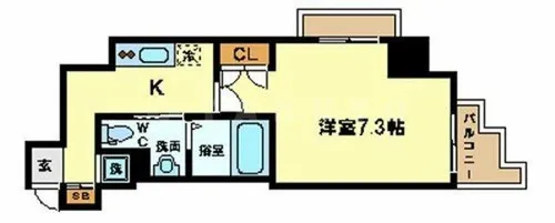 ファインブルーム靭公園【2階】の間取り