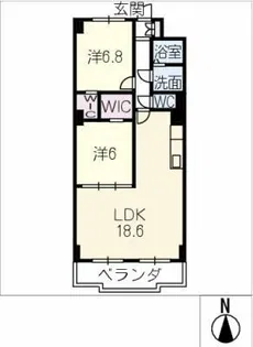 アベニュー大井【8階】の間取り