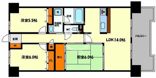 CASSIA南住吉【8階】の間取り