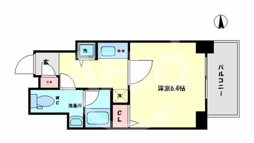 アスヴェル難波EAST【10階】の間取り