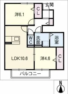 フォルトゥーナ ローザ【1階】の間取り