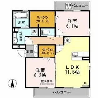 ヴェスコーダ【3階】の間取り